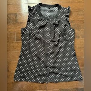 Jacob Black and White Sleeveless Blouse